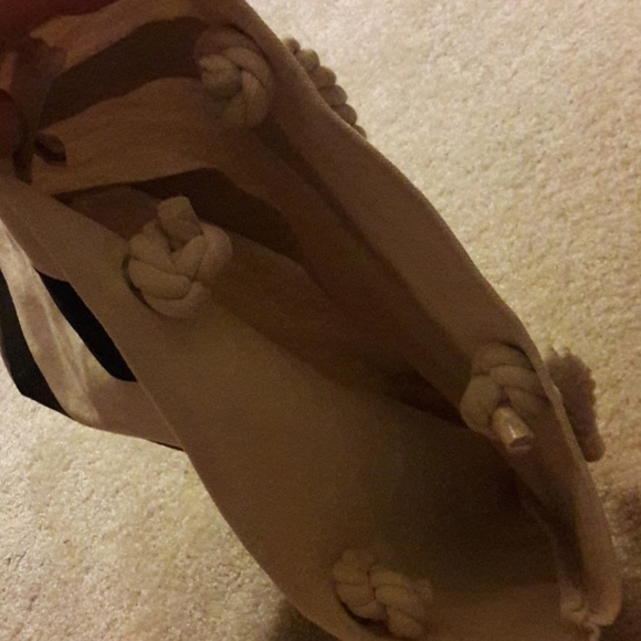 Nautical thick canvas beach tote retro vintage - Picture 3 of 3